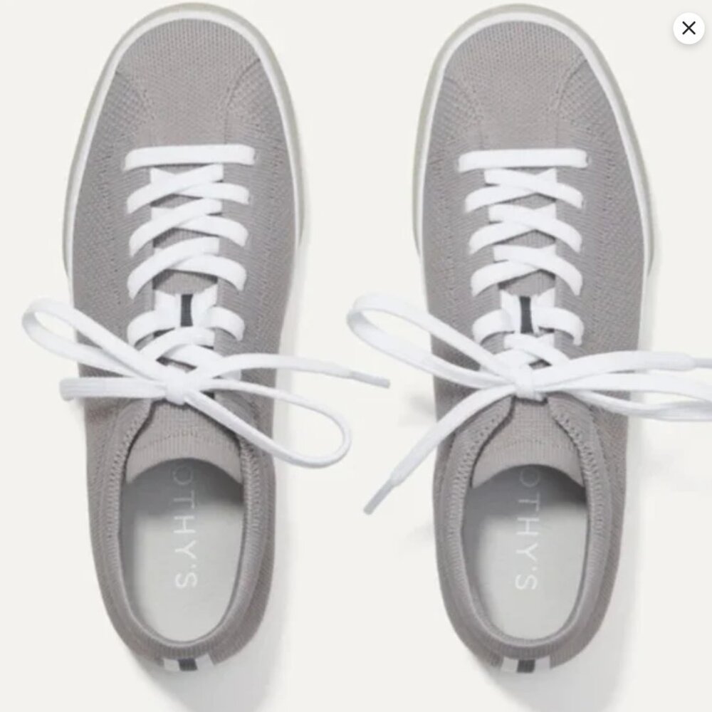 Rothy's The Lace Up Sneaker in Storm NWT